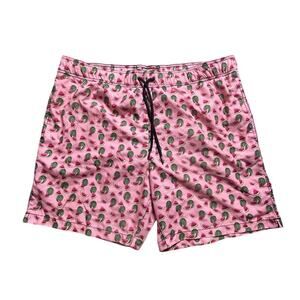 Party Sharks XXL Novelty Watermelon Swim Trunks Drawstring Pockets Tropical EUC